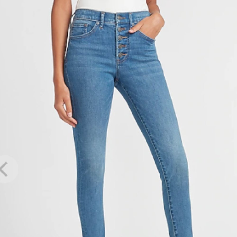 Button Fly Skinny Jeans